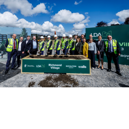 Members of Board at sod turning in Fairview